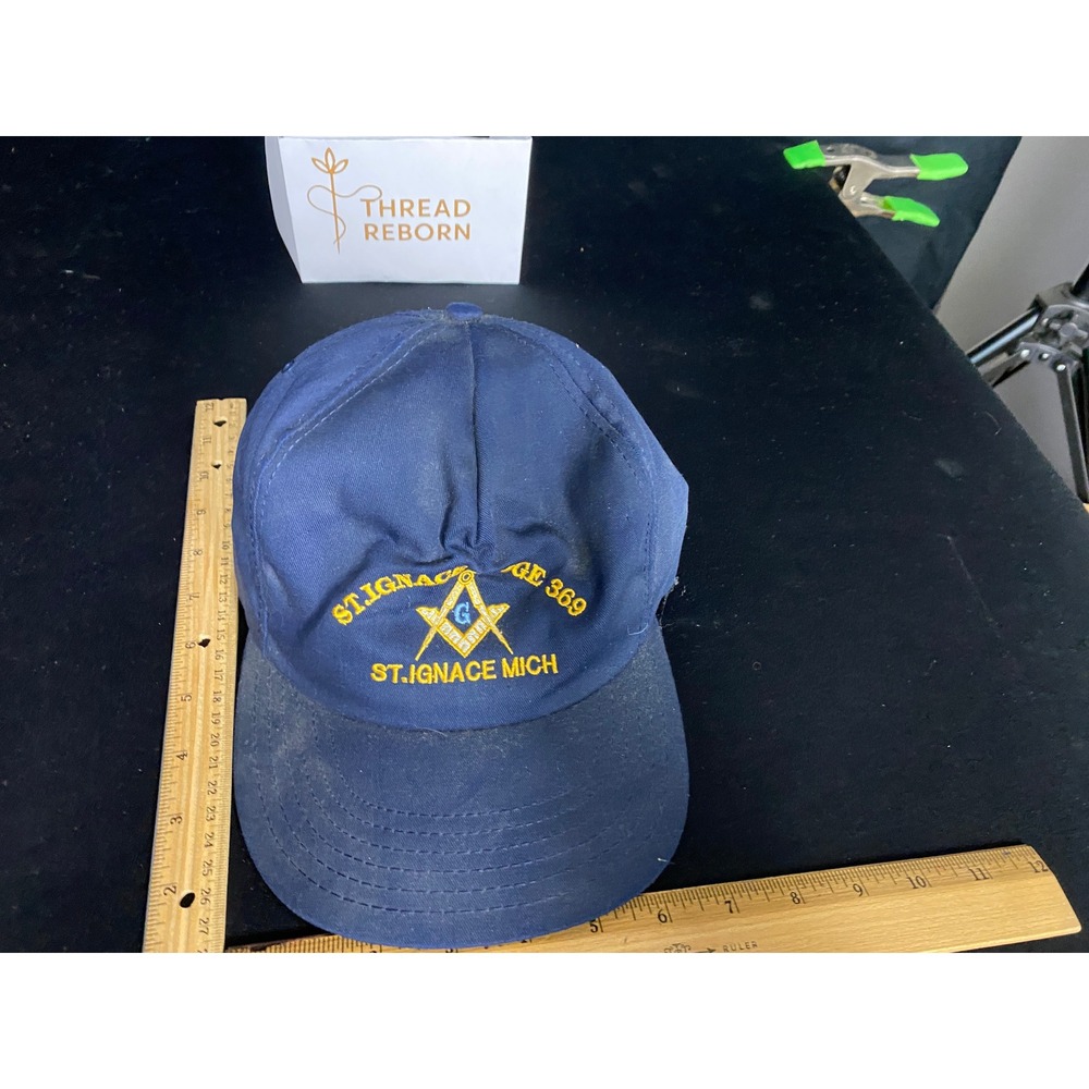 Vintage St. Ignace Masonic Freemason Hat Cap Blue Lodge 369 Michigan